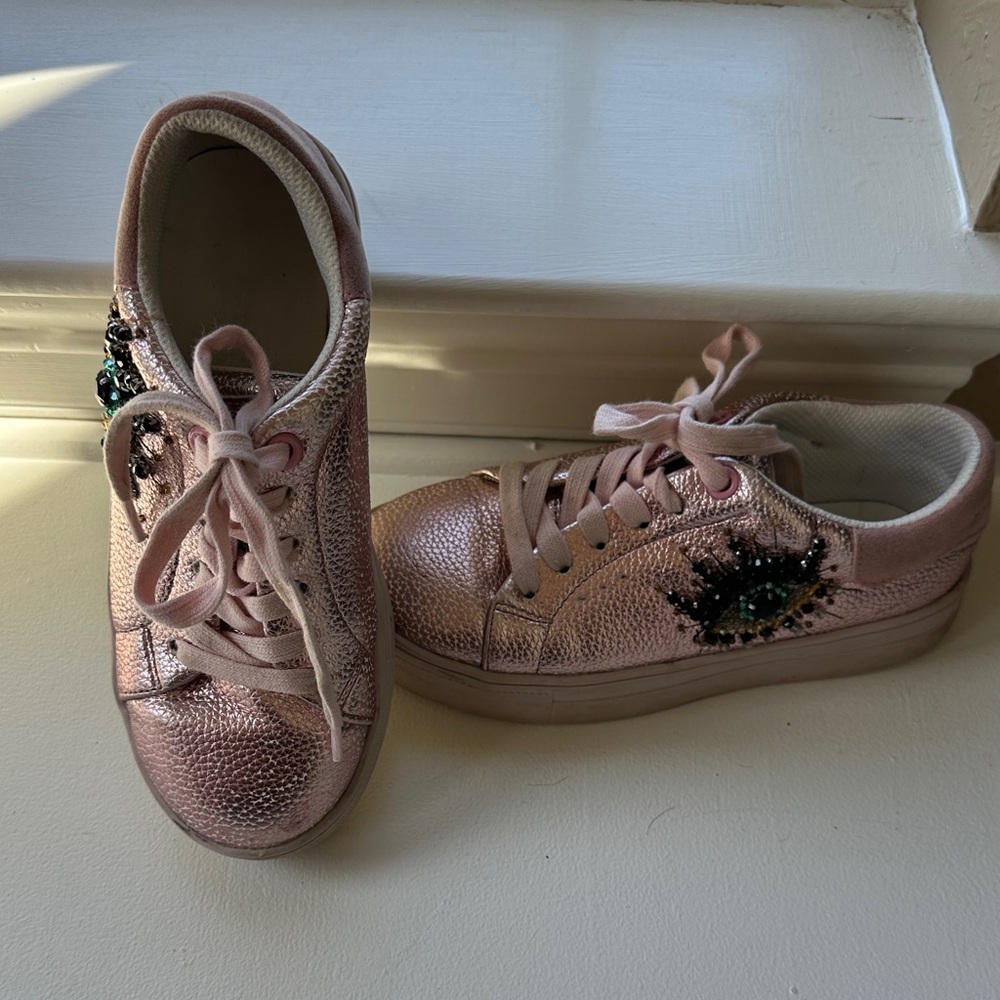 Pink metallic Kurt Geiger London kids Sneakers